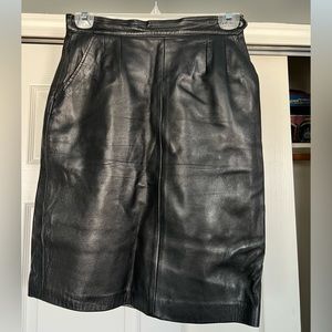 Vintage leather high waisted skirt